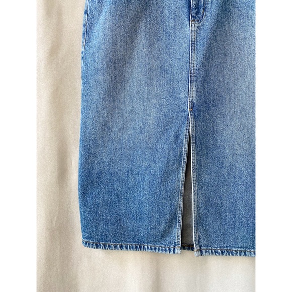 Dynamite Light/Mid Denim Wash Slit Pencil Skirt - Picture 4 of 6